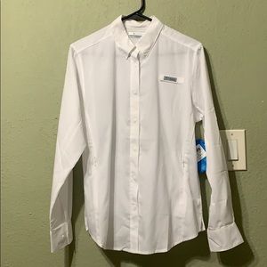 Columbia White Button Down Shirt